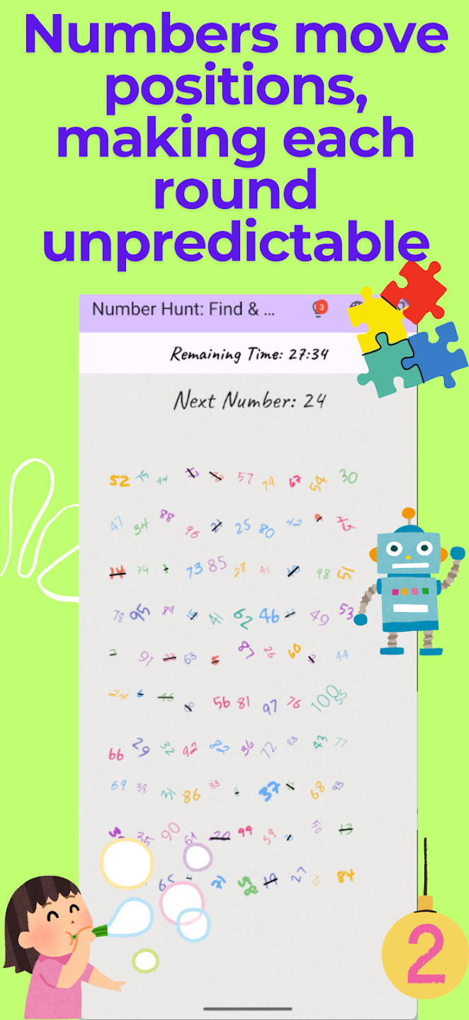 Number Hunt Features